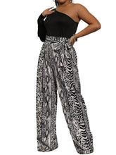 One-Shoulder-Print-Strampler mit Gürtel